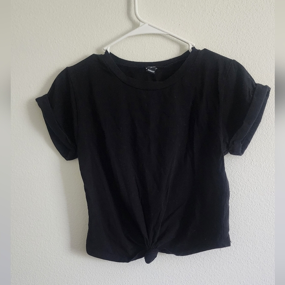 Windsor Black Short Sleeve Knot Tee Size Medium - Picture 1 of 5